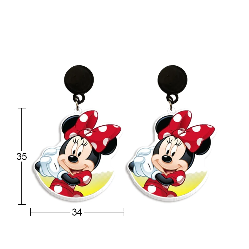 

W 2024 New Mickey Mouse Stud Earring Epoxy Jewelry Resin Acrylic Earrings Handmade Gifts Fans