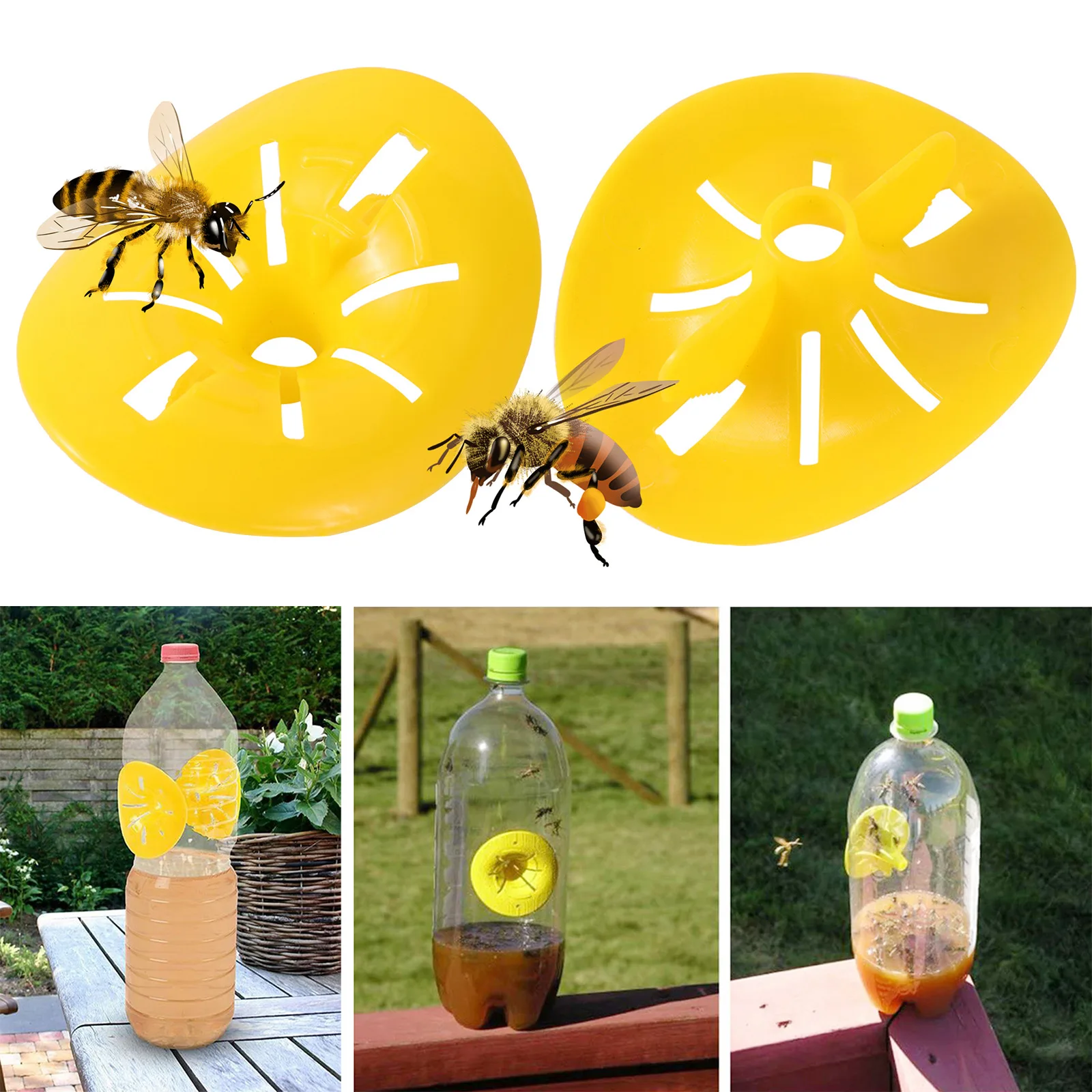 2/5/10PCS Reusable Wasp Trap Insect Funnel Killer Flower Bee Hornet Catcher Plastic Bottle Wasp Traps Garden Pest Control Tool