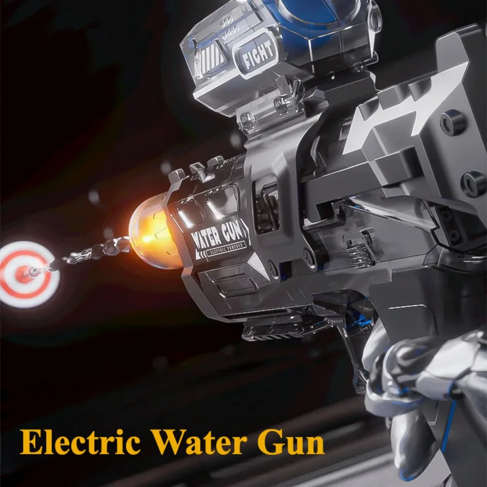 Pistola de agua eléctrica con explosión de hielo, juguetes con luz de Flash, tiro completamente automático, juegos de lucha para jardín, piscina, playa al aire libre, verano