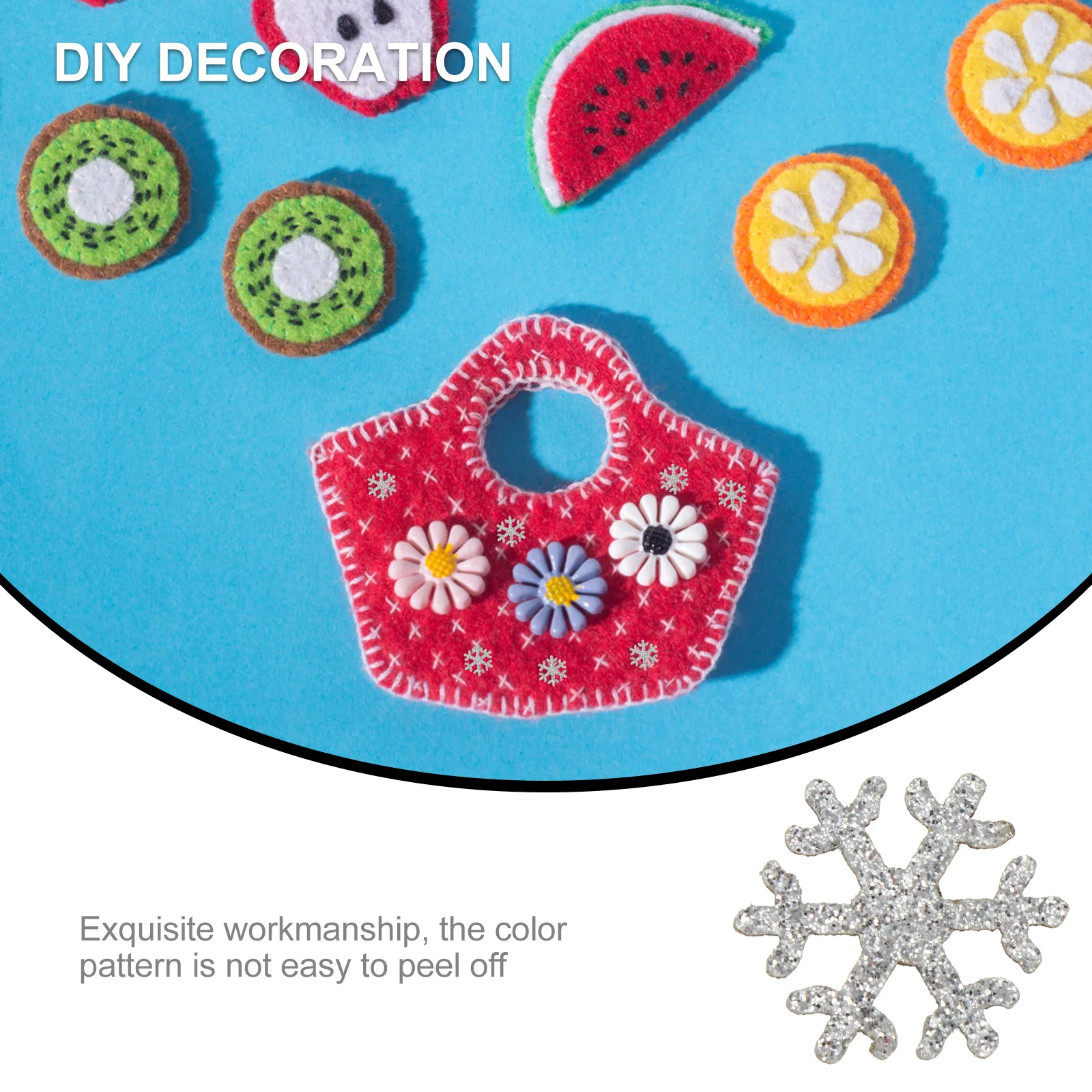 

50pcs Glitter Snowflake Pieces Diy Hairpin Patches For Clothes Cellphone Shell Decor Craft Material Handicraft Ornaments Diy