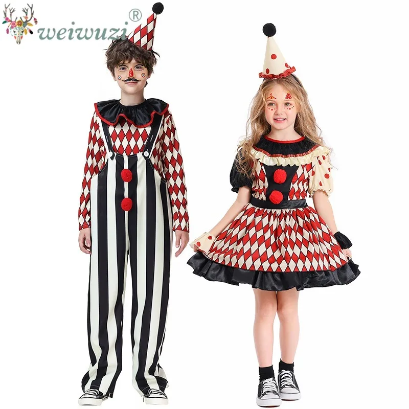 Halloween Temporary Tattoos Stickers Circus Glitter Funny Clown Face Stickers Waterproof Sweatproof for Party Cosplay Decor