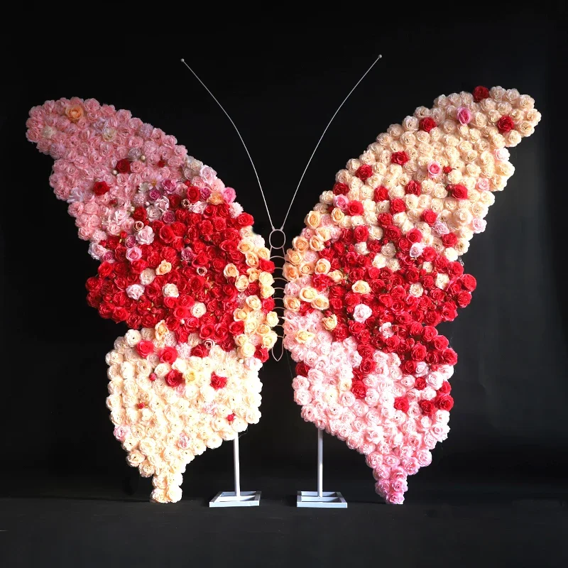 Internet celebrity flower wall large butterfly decorative props three-dimensional beauty Chen simulation wing landscaping