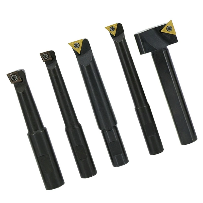 5PCS/Set Shank 12MM Milling Machine Fine-Tuning Boring Device CNC Machine Clip Tool Holder Boring Tool Holder Blade Boring Bar