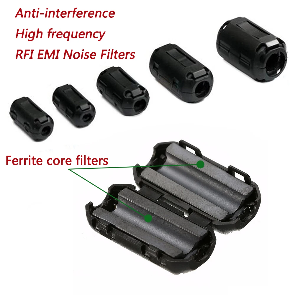 4 stücke Clip-On Ferrit Ring Core Noise Suppressor Für EMI RFI Clip Kabel Aktive Komponenten Filter Dropship – Detail 1