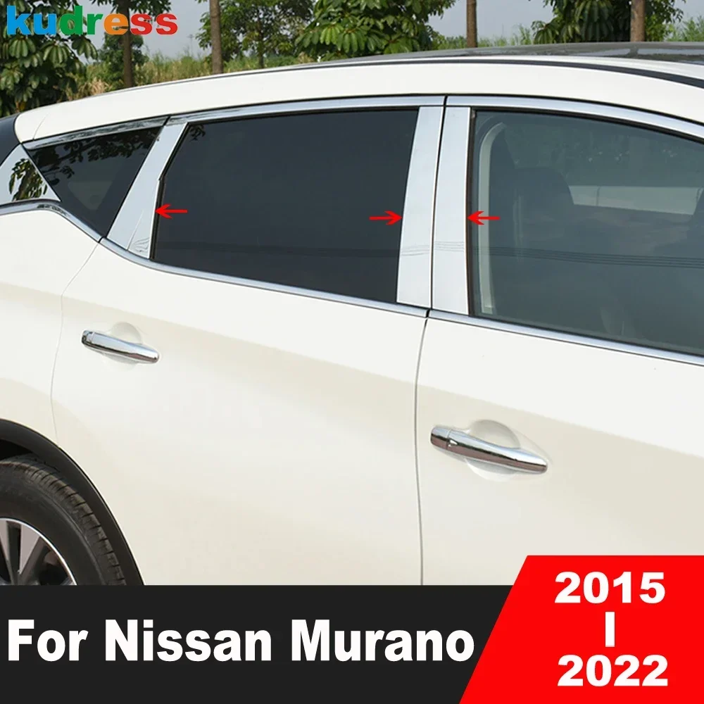 

Накладка на центральную стойку окна автомобиля для Nissan Murano 2015 2016 2017 2018 2019 2020 2021 2022, аксессуары из нержавеющей стали