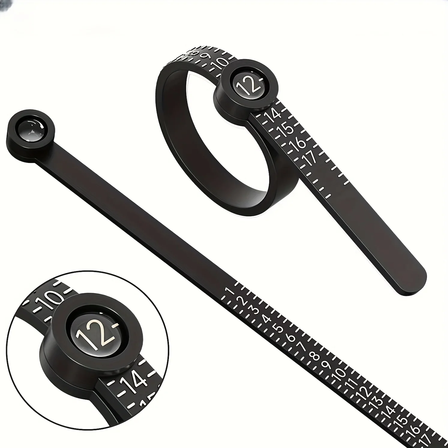 

Ring measurement with plastic tool for accurate ring size, suitable for DIY and professional use, ring size tool