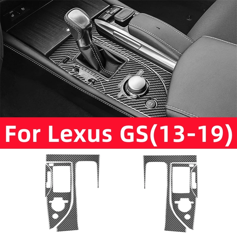 

For Lexus GS 2013-2019 Interior Accessories Carbon Fiber Car Central Control Gear Panel Trim Cover Decoration Frame Stickers