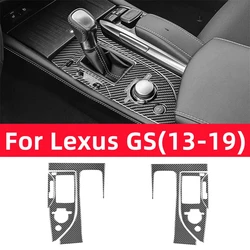 For Lexus GS 2013-2019 Interior Accessories Carbon Fiber Car Central Control Gear Panel Trim Cover Decoration Frame Stickers