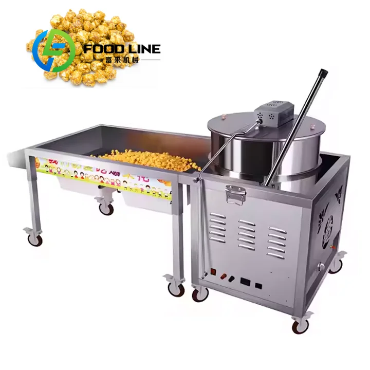 Caramel Popcorn Making Machine Separate Heating Control For Corn And Caramel Improves Taste Uniformity Of Finished Sweet Popcorn