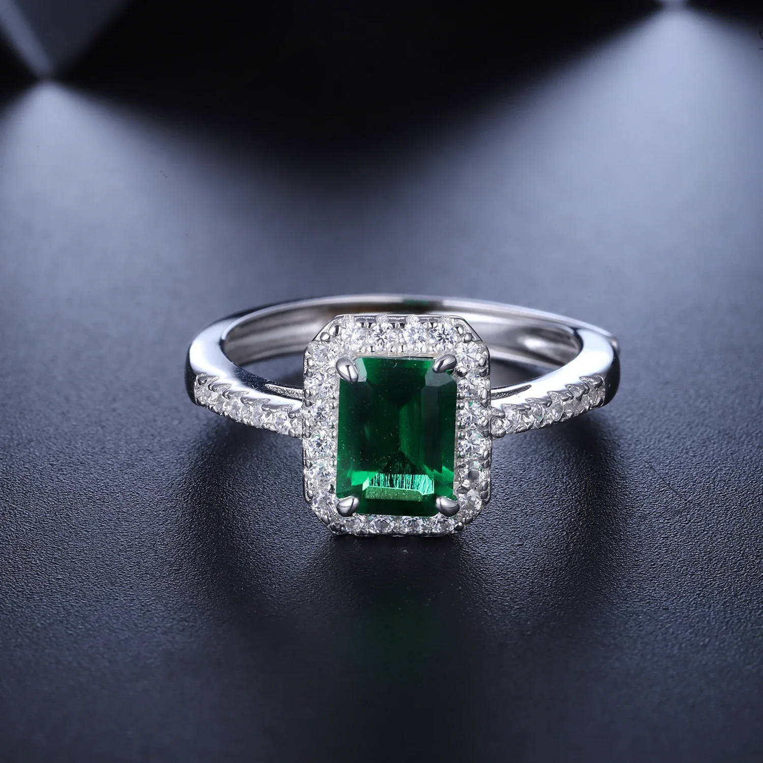 Pirmiana Classic 925 Sterling Silver Ring 0.85ct Lab Grown Emerald Jewelry Women