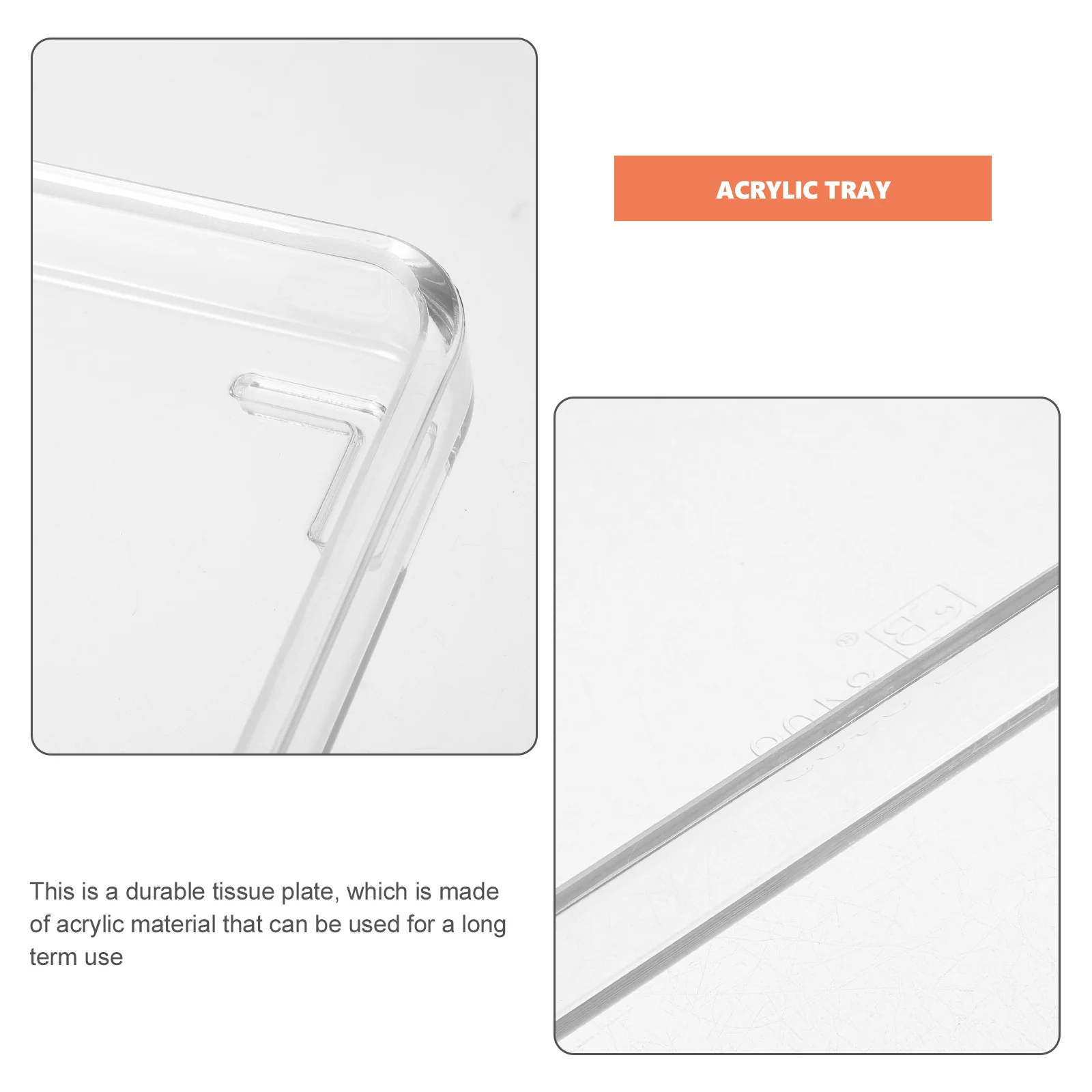 

Acrylic Accessory Transparent Storage Organizer Multi Function Vanity Tray For Bathroom Spa Guest Towel Holder Rectangular