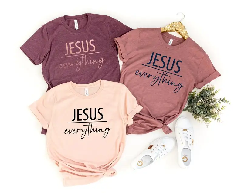 Jesus Everything T-shirt Everything Shirt Cross Short Sleeve Top Tees 100% Cotton Streetwear Harajuku y2k Drop shipping