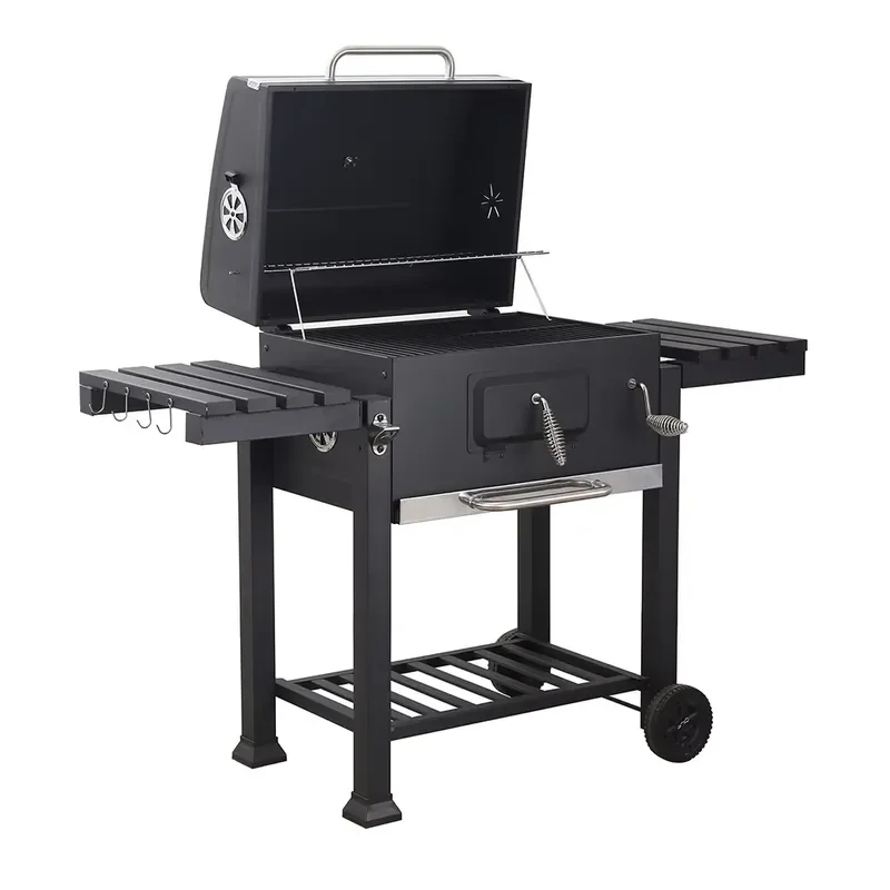 Large Charcoal BBQ Grill Black Carbon Steel Thickened Outdoor Barbecue Rack Professional Patio Courtyard Garden Cooking