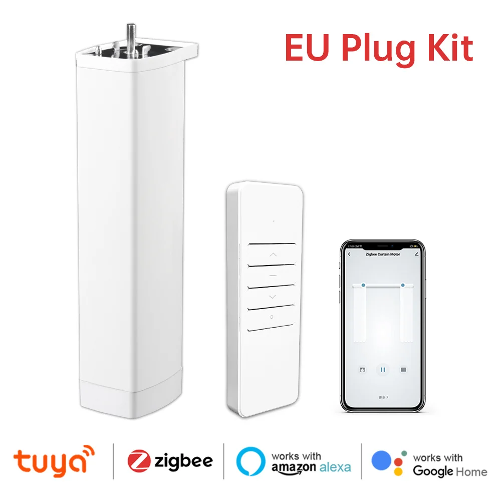 Werk met Tuya Wifi/Zigbee elektrische gordijnsluitermotor met RF-afstandsbediening 22,5 cm formaat APP-bediening Alexa Google Home SmartThings