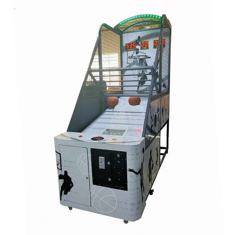 Indoor Commercial Arcade Basketball Game Machine Foldable Pop Shot for Dual Hoop Amusement Park Sale Metal Plastic 6.6ft