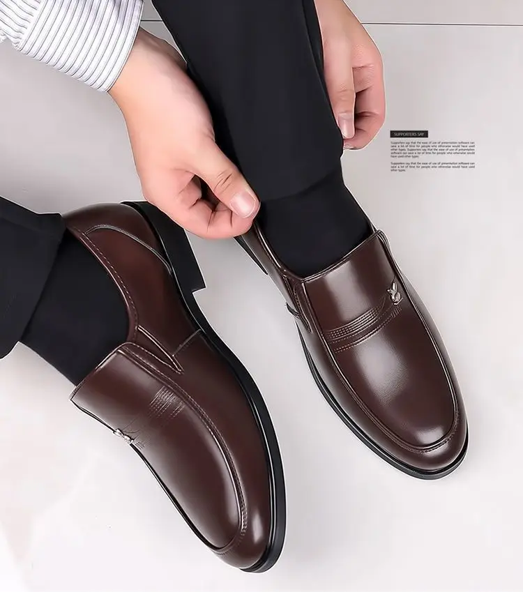 2026 Herren Casual Kunstleder Slipper mit Weicher Sohle, Business Casual Bequeme Büroschuhe, Gehschuhe – Detail 24