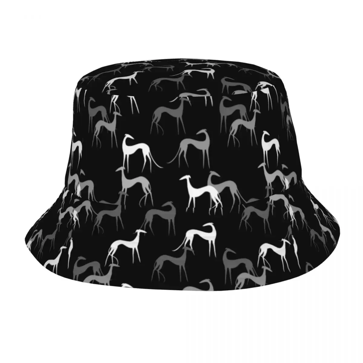 Cute Sighthounds Bucket Hats Women Men Unisex Trendy Greyhound Whippet Dog Summer Fisherman Cap