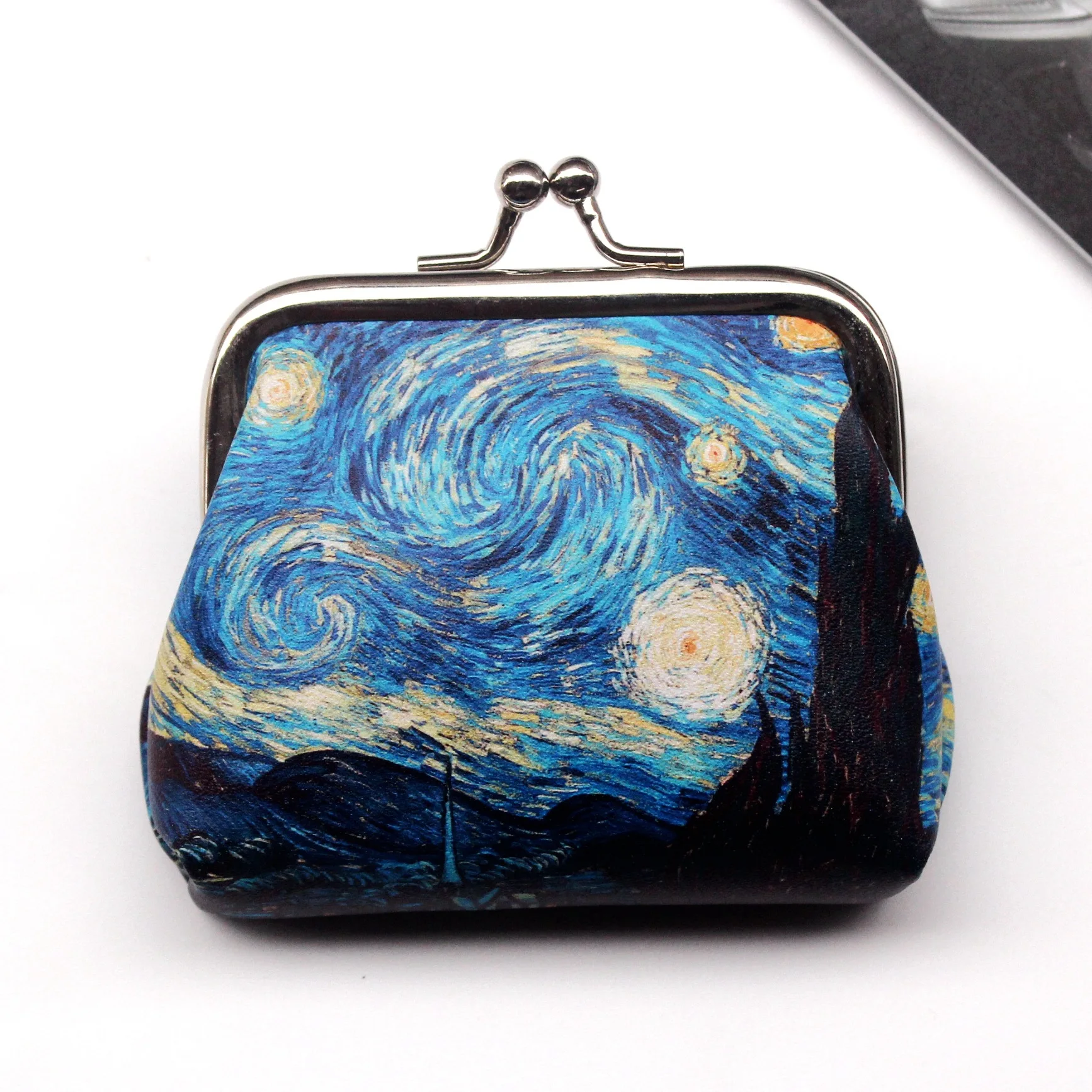 Small Wallet Women Mini Printing Coin Purses Hasp Cash Card Handbags Clutch Money Change Bag Famous Van Gogh Oil Printing