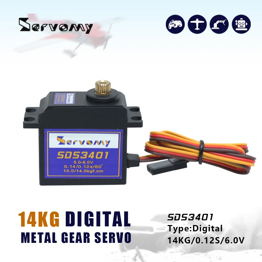 SERVOMY SDS3403 Servomotore digitale medio 14KG-18KG Coreless Metal Gear RC Servo per 1/12 1/16 1/18 / Ala/Robot/Parti di aereo