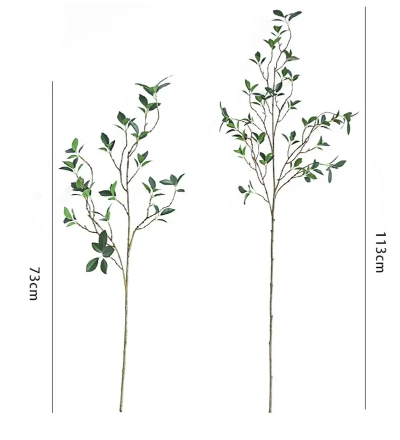 인공 Tenuifolia 피커스 나뭇 가지 가짜 잎 꽃, 홈 장식, 긴 가지 테이블, 홈 웨딩 DIY 장식 식물