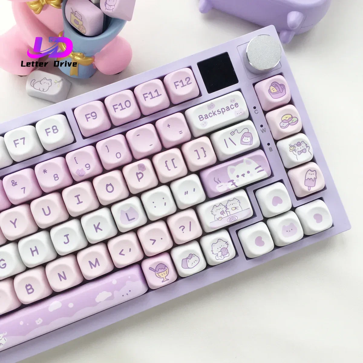 New 95 Keys Dessert Cat Theme Keycaps MOA Profile PBT Key Ca