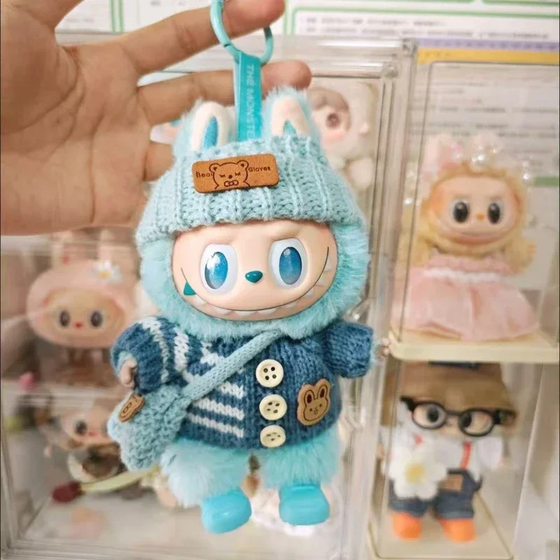 

Doll clothes for Labubu Outfit V1 V2 V3 17cm Dolls Sitting Accessories Glasses Clothing Designer Kids Gift Sweater Hat Bag Set