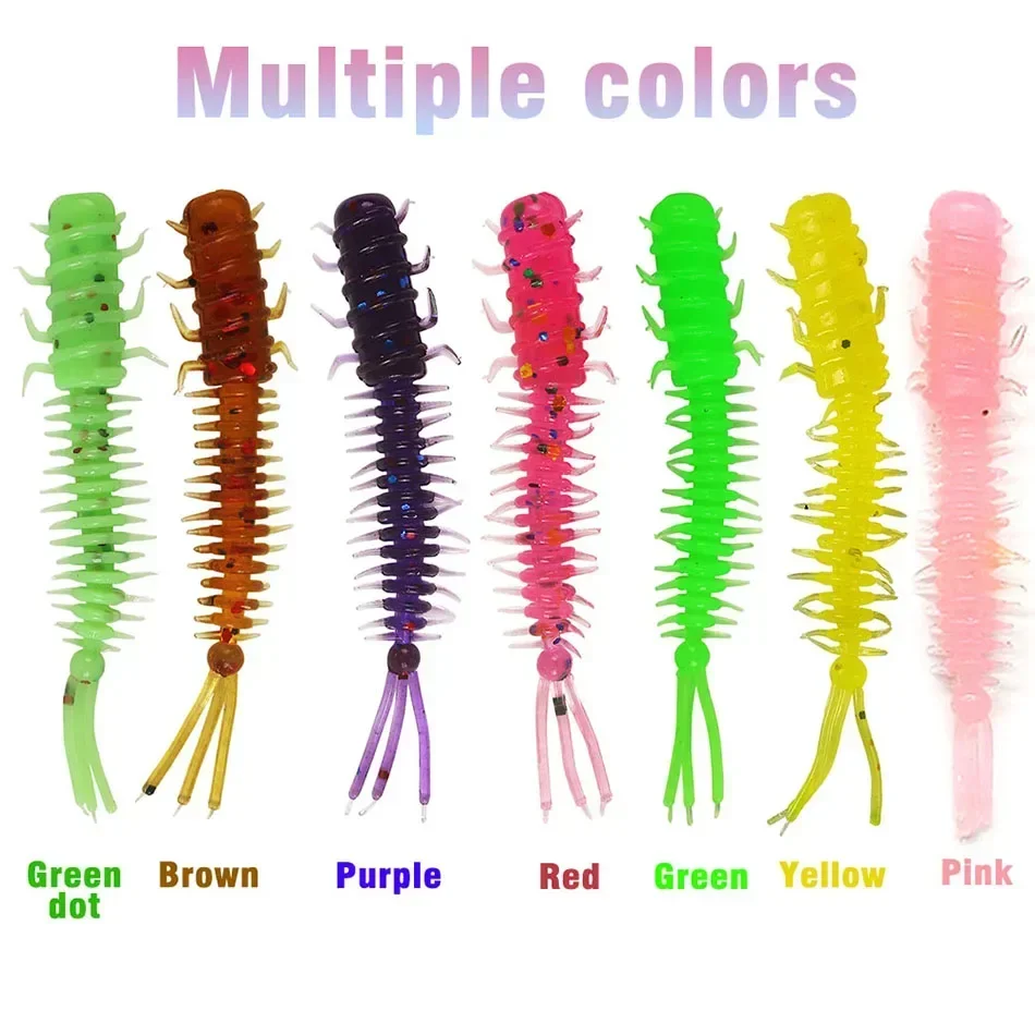 10-200 stücke Slug Weiche Köder 4,5 cm Locken faden Drop Shot Künstliche Köder Angeln Wurm Silikon Minnow Swimbait Jigging köder Bass – Detail 3