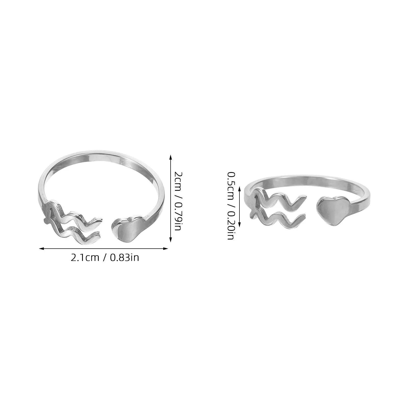 Gemini Zodiac Adjustable Ring Women Open Ring Fashion Finger Jewelry Stylish Opening Fine Craftsmanship Gift