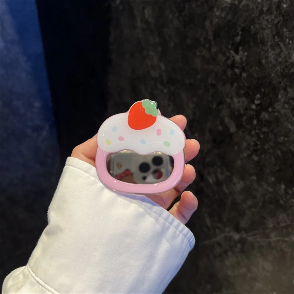 

Korea Strawberry Cake Mirror For Magsafe Magnetic Phone Griptok Grip Tok Stand For iPhone Wireless Charging Case Holder