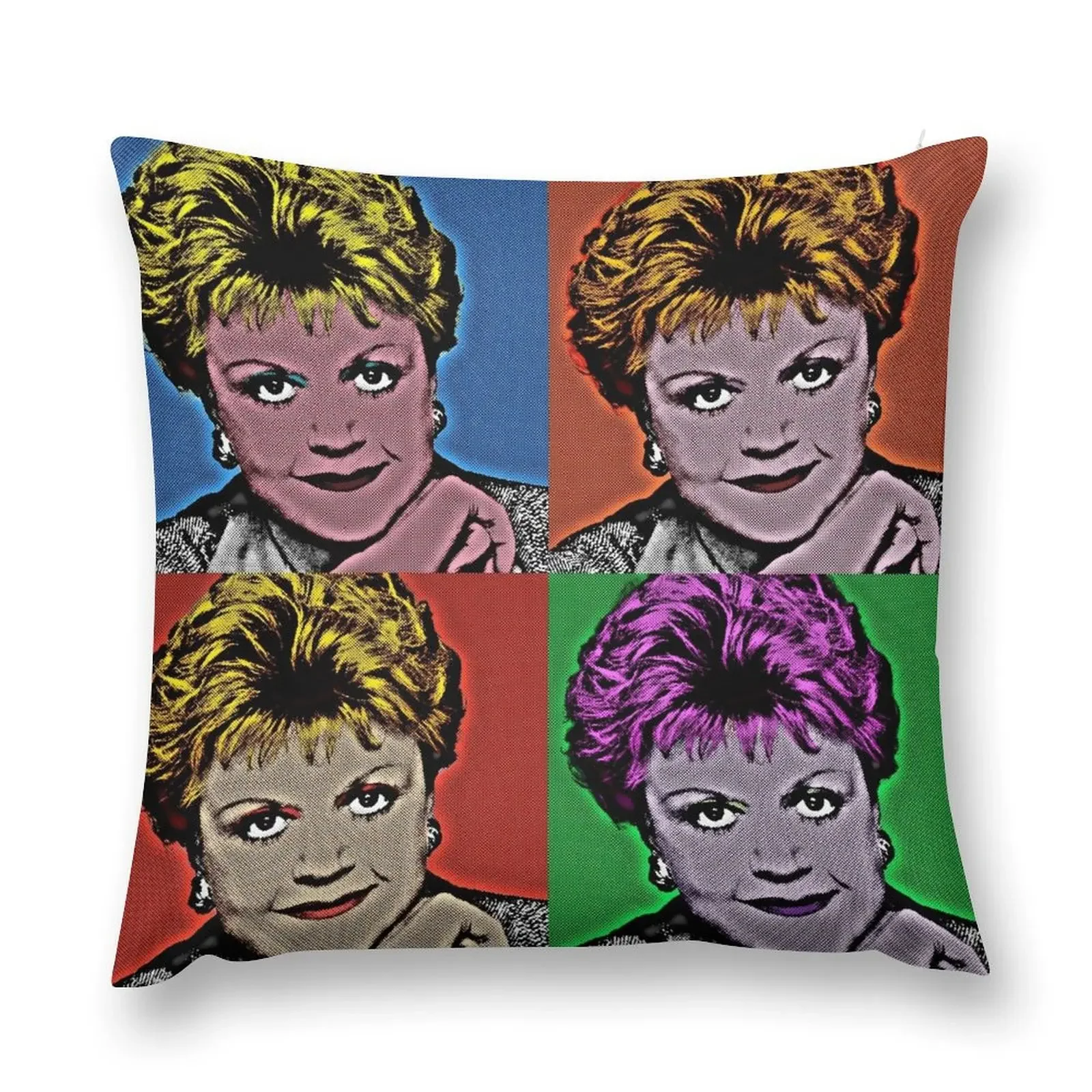 Jessica Fletcher in Pop Art Style Lithography Throw Pillow Pillows Aesthetic Sitting Cushion pillow