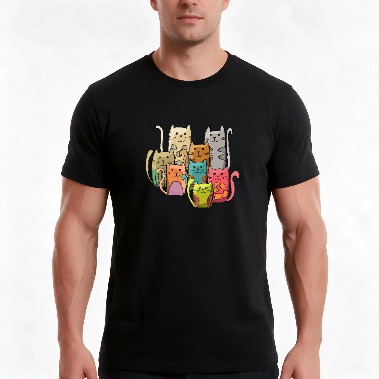 Cats Collection - (+ View this design on 75+ products) T-Shirt, Summer Casual Cotton Tee, Oversized Streetwear Tops, 100% Cotton