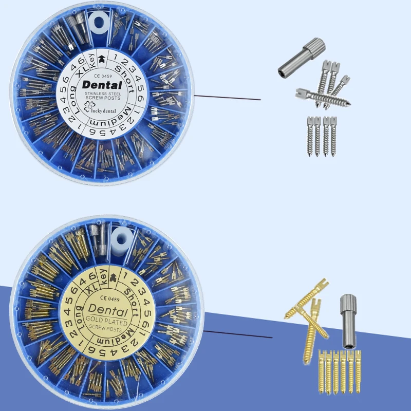 Narzędzie dentysta wkręty stomatologiczne pozłacane wkręty stomatologiczne 120 szt. Materiały stomatologiczne do stomatologii dentystyczna stal