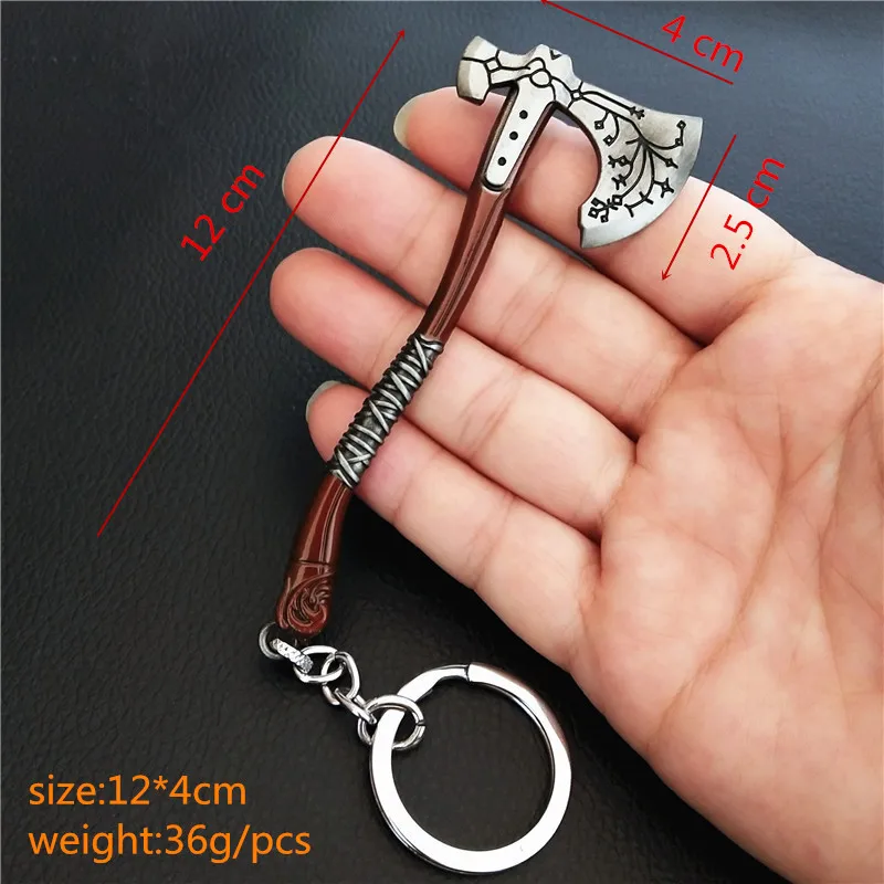 Hot Game God Of War 4 Kratos Leviathan Axe Keychain Axe Shield Pendant Weapon Key Holder Souvenir Key Chains Women Jewelry Gifts