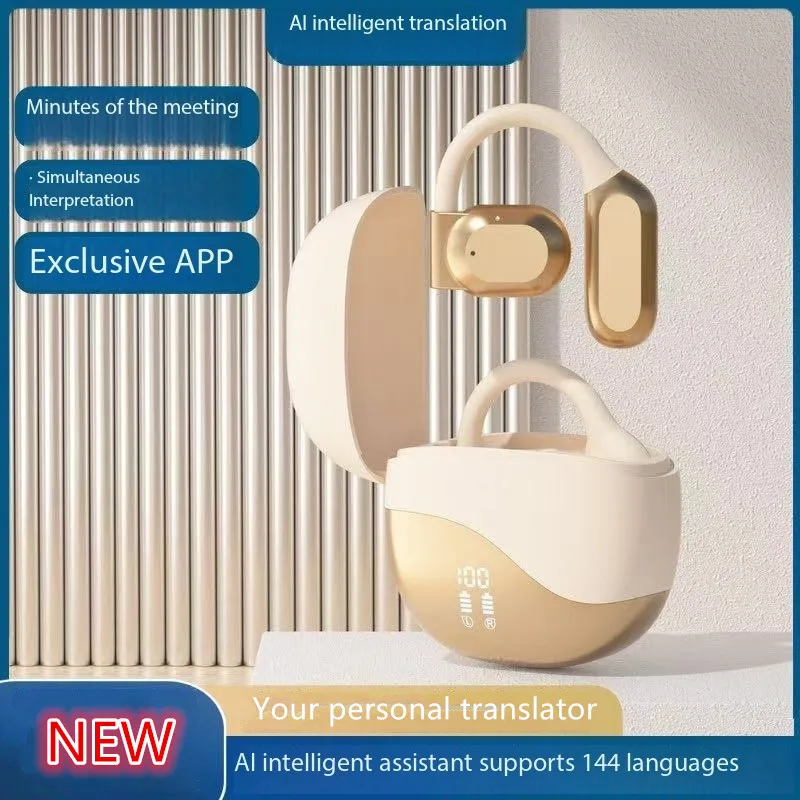 

New A98 Intelligent AI Translation Earphones for Business Meetings Multi Language Overseas Travel Wireless Bluetooth Headphones