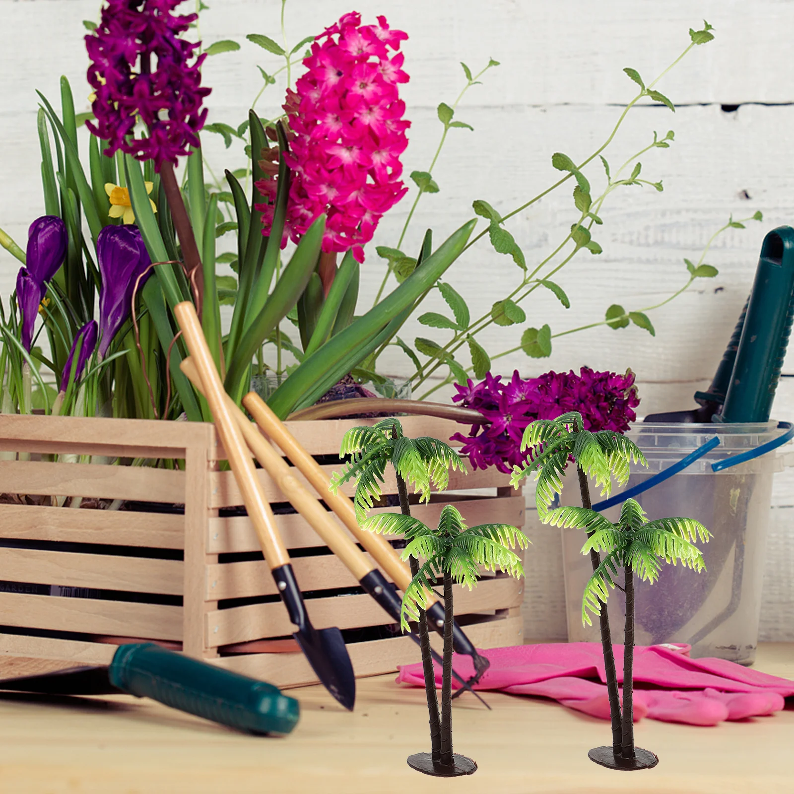 

3Pcs Mini Coconut Tree Decorations Fine Workmanship for Miniature Gardens Dollhouse DIY Landscaping Mini Landscape Decor