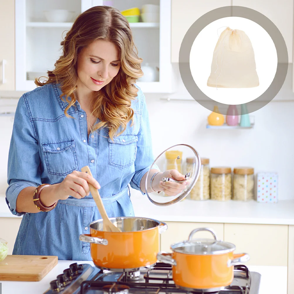 

20Pcs Soup Cooking Drawstring Filter Bags Reusable Spice Bags Loose Leaf Tea Coffee Broth Strainer Pouches Multipurpose