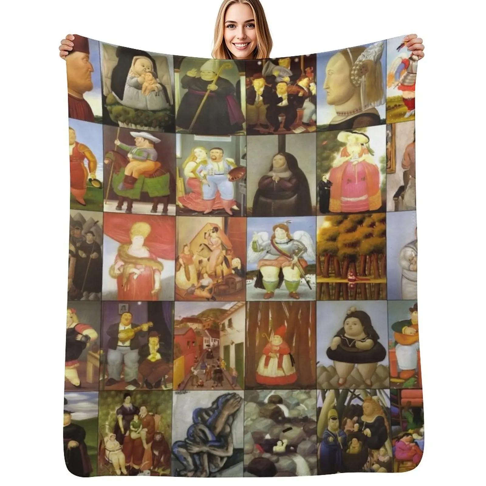 

Fernando Botero Throw Blanket cosplay anime Retros Flannel Sofa Quilt Blankets