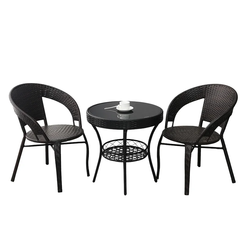 

Balcony Small Table and Chair Outdoor Table and Chair Patio Balcony Tea Table and Chair Combination Teng