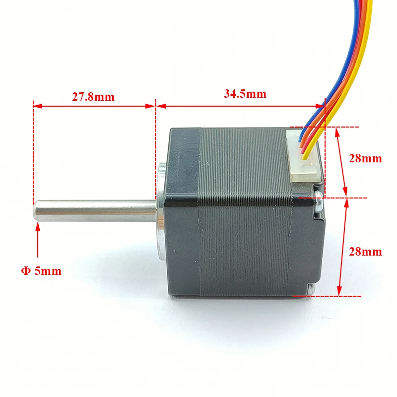 NEMA 11 1.8 Degree Mini 28mm Hybrid Stepper Motor 2-Phase 4-Wire Stepping Motor 5mm Diameter Long Shaft for 3D Printer CNC Robot