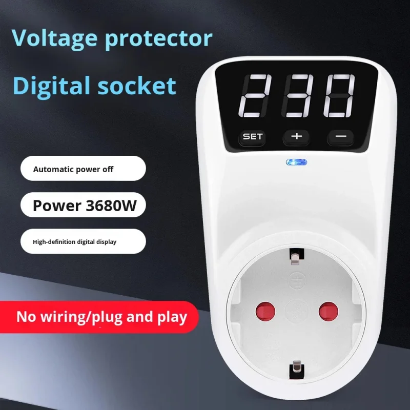 230V Digital Over Under Voltage Protector Automatic Reset Delay Protection Voltage Monitoring Device
