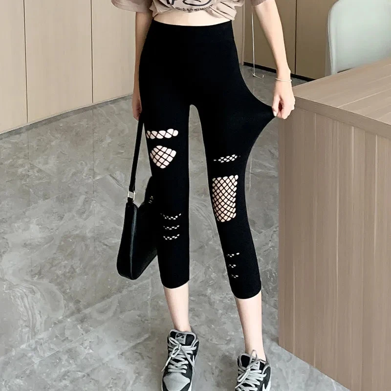 

Modal Cut Out Sports Leggings For Women Push Up Women High Waist Pantyhose Seamless Legging Pants Below Mesh Goth Sexy