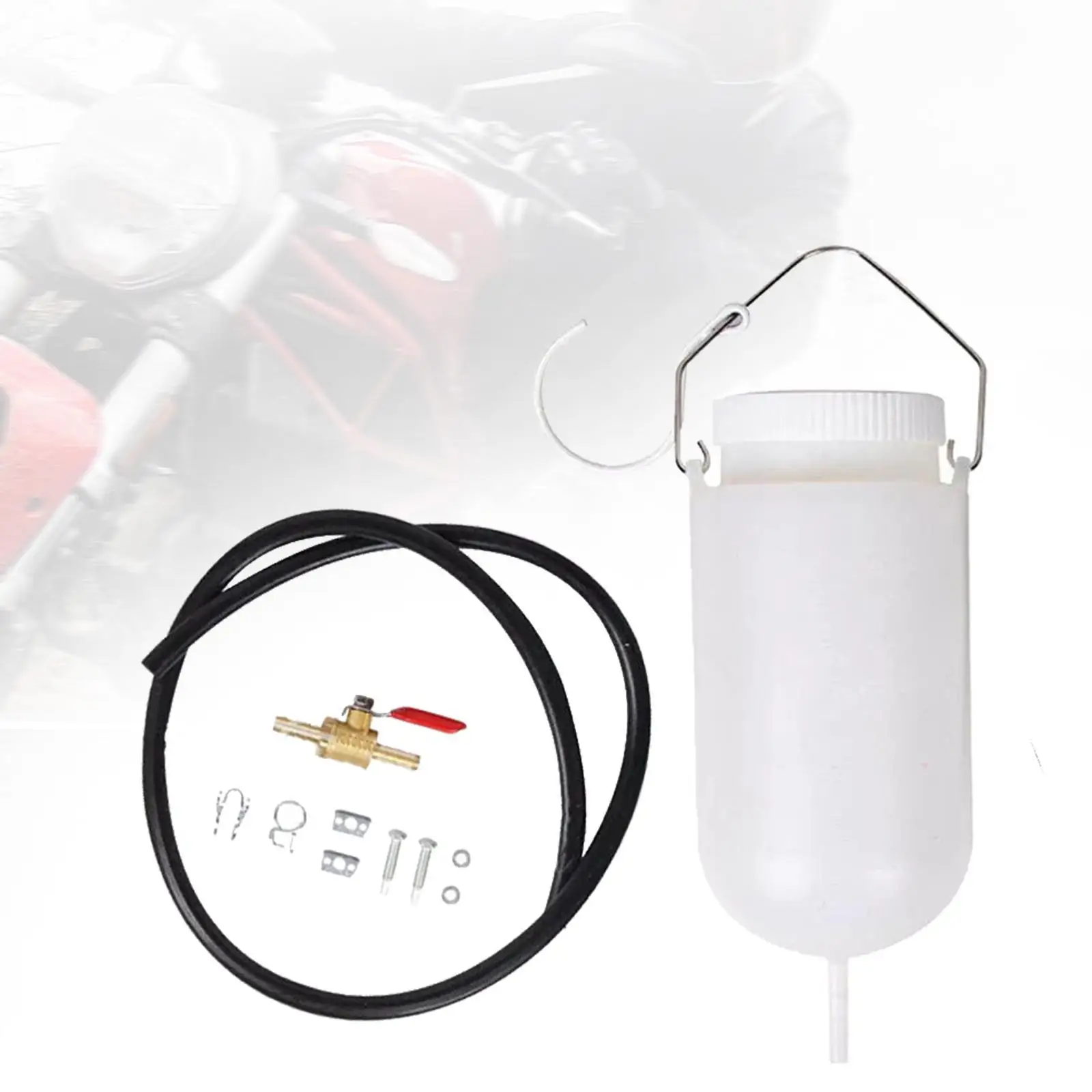 Auxiliary Fuel Tank 1L Multifunctional with Cut Off Valve with Scales Professional Motorcycle Tools Fuel Storage for Motorcycles