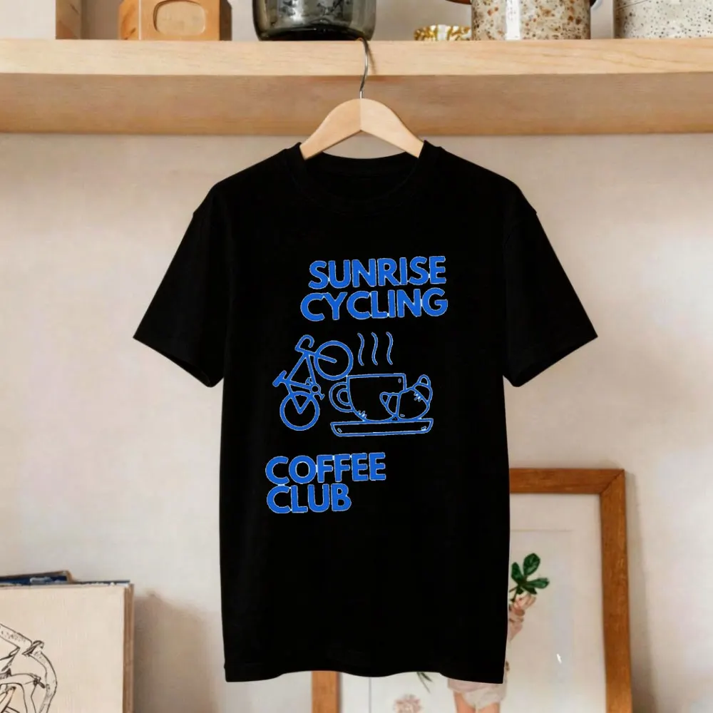 Cycling Coffe Ride T-Shirt Unisex Bicycle Tee Road Cycling Apparel Bike Lover Gift Funny Cycling Clothes Casual Biker Outfit