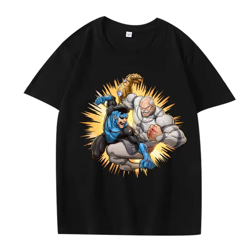 Camiseta Invincible Vs Conquest para hombre y mujer, talla grande, 100% algodón, oferta, manga corta, ropa de calle de verano, top unisex, tallas grandes