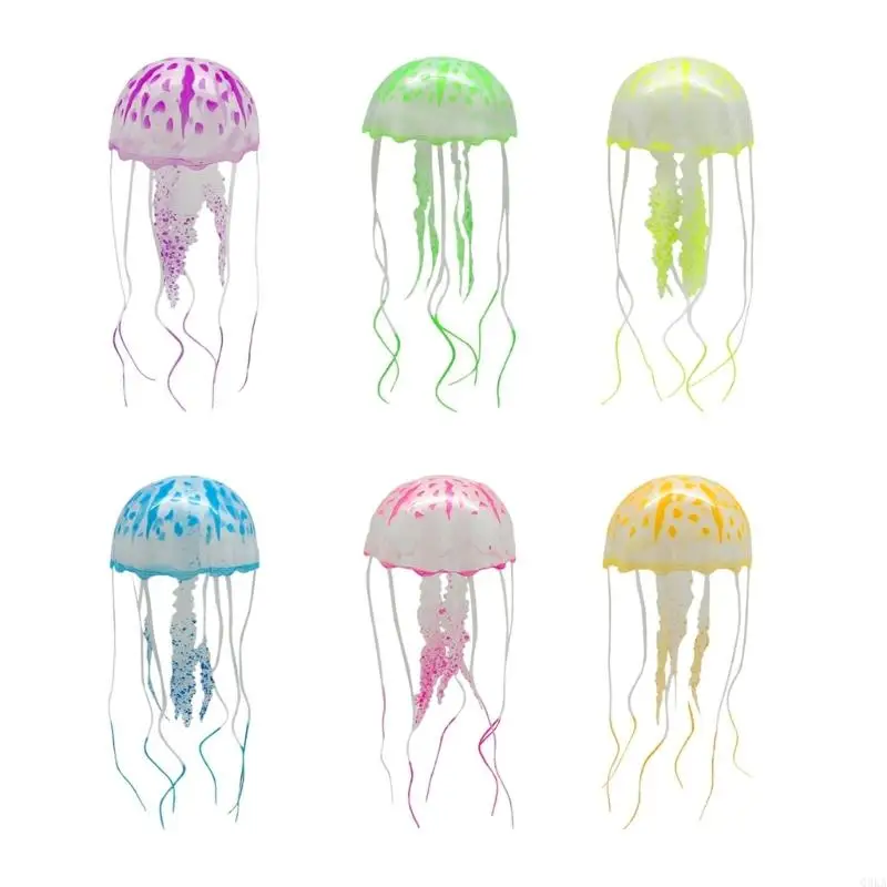 

Q0KA Mini Fluorescence Jellyfish Toy for FishTank Aquarium Floating in Water