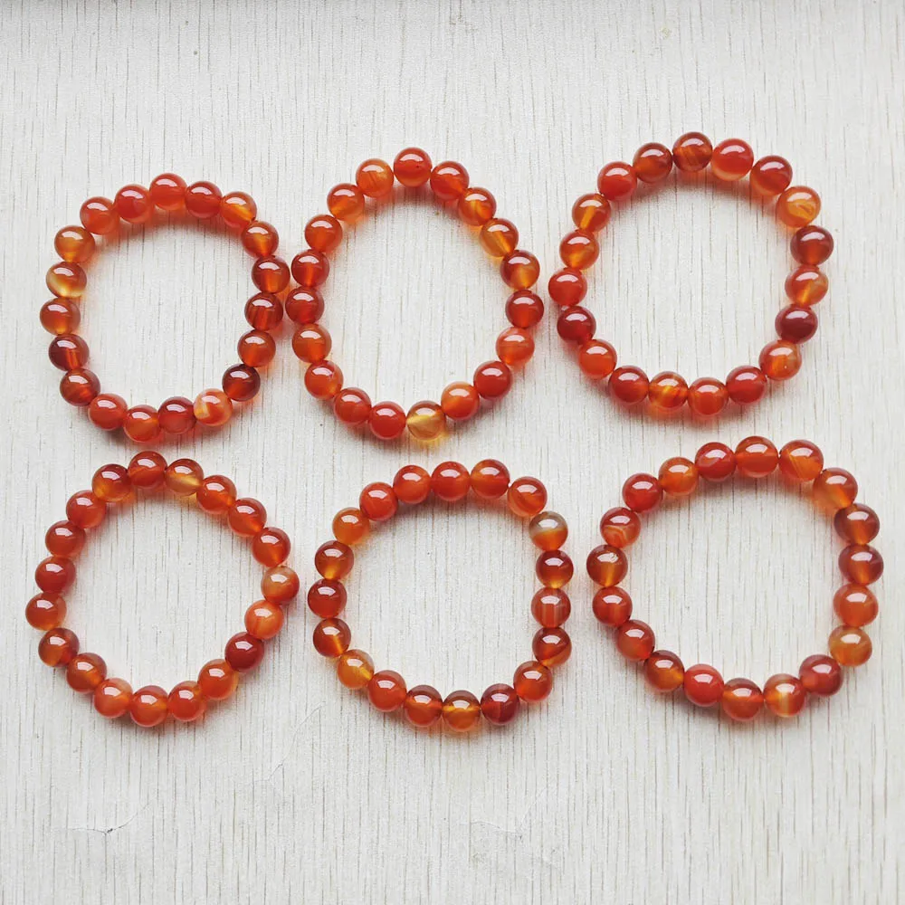 6pc Fashion Natural Red Agate Beads 10mm Reiki Healing Handmade Bracelets & Bangles Gift Jewelry Fast Shipping Wholesale