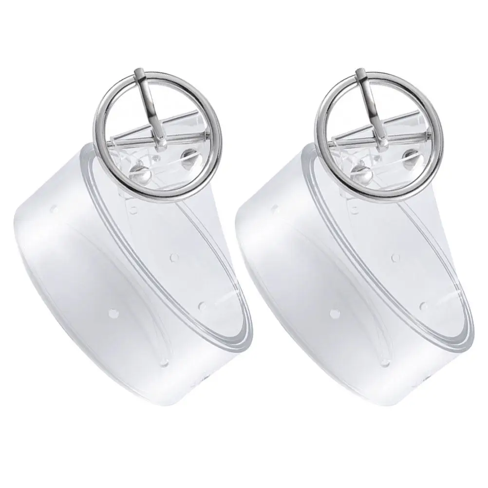 2Pcs Clear PVC Waist Belt Transparent Round Buckle Adjustable Women Dress Belt Fashion Jeans Waistband Stylish Accessory