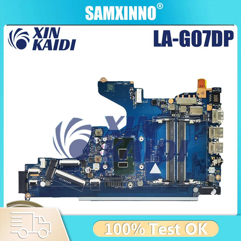 

For HP Pavilion 15-DA 15T-DA 250 G7 Laptop Motherboard EPK50 LA-G07DP L20373-601 i3-7020U SR3LD DDR4 TPN-C135 Notebook Mainboard