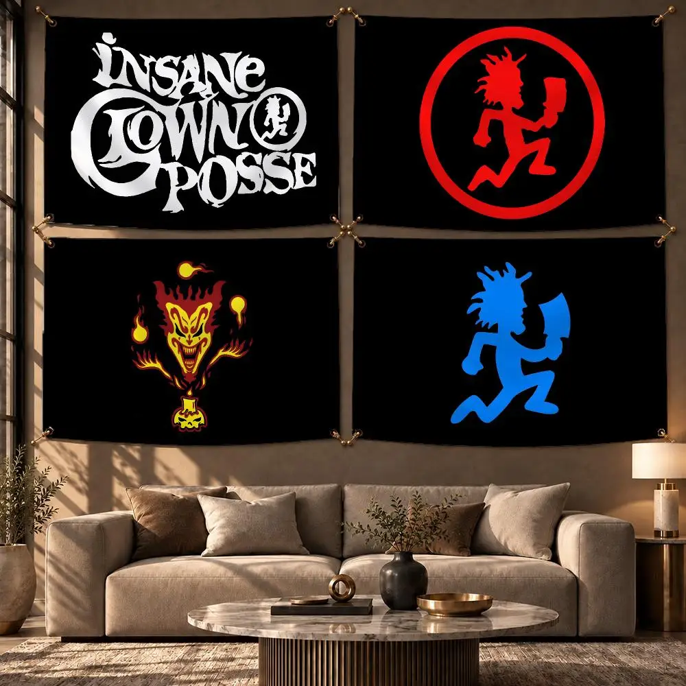 Bold Band Insane Clown Posse Flags Wall Hanging Flag Banner Home Decor Aesthetic Living Room Bedroom HD Fabric
