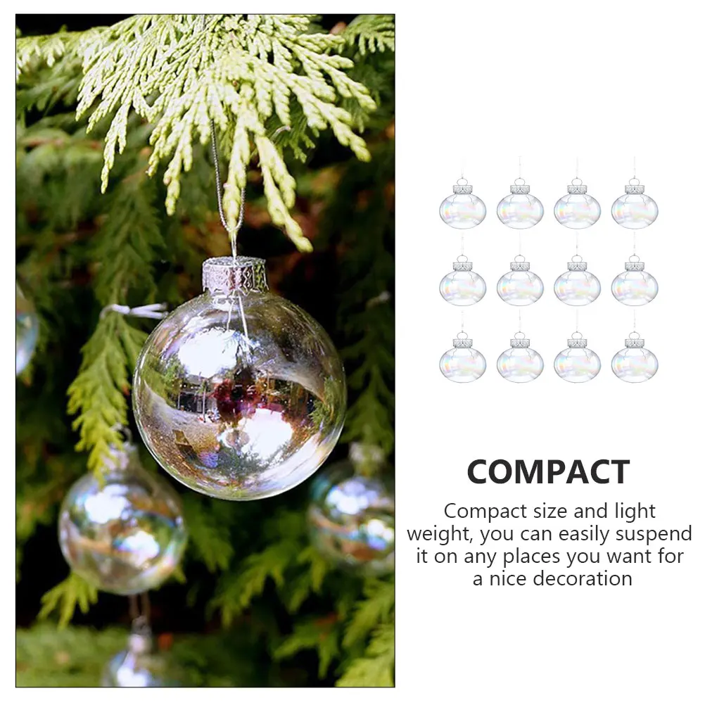 

12pcs Christmas Balls Transparent Colorful Plastic naments 2 5 Inch Xmas Tree Hanging Decorations Party Wedding Holiday Garden